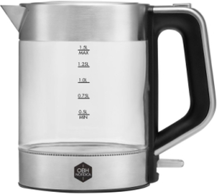 Venice Glass Kettle 1,5 L. Cordless Home Kitchen Kitchen Appliances Kettles & Water Boilers Silver OBH Nordica