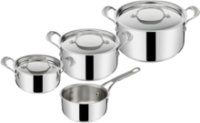 "Jamie Oliver Cook's Classics Ss Sæt 7 Dele Home Kitchen Pots & Pans Saucepan Sets Silver Jamie Oliver Tefal"