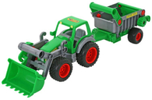 WADER QUALITY TOYS Farmer Technic - Traktor med frontskovl og tippelad