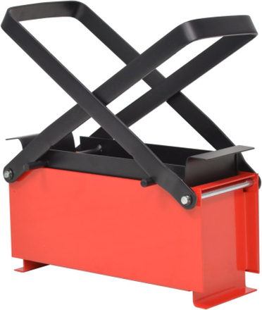 vidaXL Papirbrikettpresse stål 34x14x14 cm svart og rød