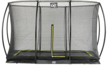 EXIT trampolin silhouet rektangulær 214 x 305 cm med sikkerhedsnet - sort