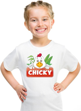 Kippen dieren t-shirt wit voor kinderen