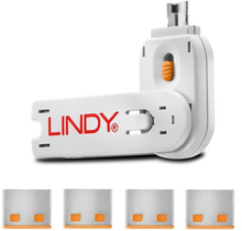 Lindy Port Blocker Usb Orange 4-pack