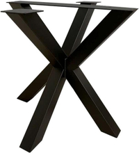 Zwarte stalen vierkanten matrix tafelpoot hoogte 73 cm en breedte 85 x 85 cm (koker 10 x 10)