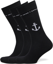 Anchor Socks Underwear Socks Regular Socks Black Makia