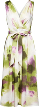 Crinkle Satin Midi Dress With Floral Print Dresses Wrap Dresses Grønn Esprit Collection*Betinget Tilbud
