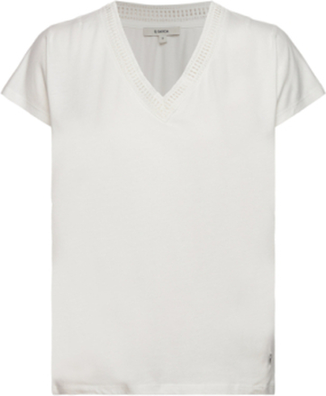 Ladies T-Shirt Ss T-shirts & Tops Short-sleeved Hvit Garcia*Betinget Tilbud