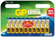 GP Ultra Plus Alkaline Battery, Size AA, LR6, 1.5V, 10-pack
