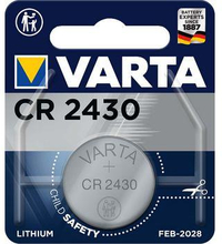 Varta Lithium knappcellsbatteri CR2430 | 3 V DC | 290 mAh | 1-Blister | Silver