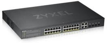 Zyxel GS1920-24HPv2, 28 Port Smart Managed PoE Switch 24x Gb + 4x SFP Standalone/cloud 375w