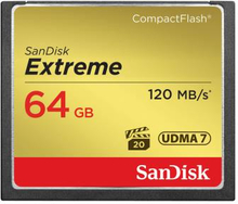SANDISK Minneskort CF Extreme 64GB 120MB/s UDMA7