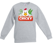 Kippen dieren sweater grijs voor kinderen