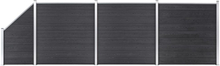 vidaXL Gjerdesett WPC 3 firkantet + 1 slisset 619x186 cm grå