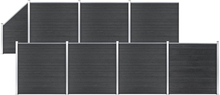 vidaXL Gjerdesett WPC 7 firkantet + 1 slisset 1311x186 cm grå
