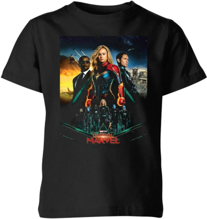 Captain Marvel Movie Starforce Poster Kids' T-Shirt - Black - 7-8 Years - Black