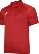 umbro Poly Polo Herren Polohemd Sport-Shirt mit kontrastfarbener Schulterpartie 65293U-1IY Rot