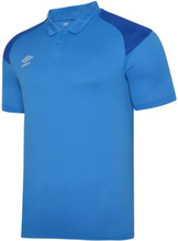 umbro Poly Polo Herren Sport-Shirt Polohemd mit kontrastierender Schulterpartie 65293U-GQR Blau