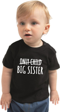 Correctie only child big sister cadeau t-shirt zwart baby - Aankodiging zwangerschap grote zus