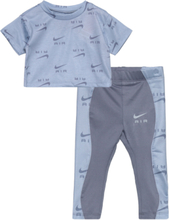 Air Boxy Tee Legging Set Sets Sets With Short-sleeved T-shirt Blå Nike*Betinget Tilbud