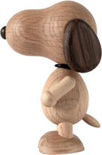 Peanut X Snoopy Smoked Oak Small Home Decoration Decorative Accessories/details Wooden Figures Brun Boyhood*Betinget Tilbud