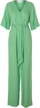 Slfviva 2/4 Long Linen Jumpsuit Noos Bottoms Jumpsuits Green Selected Femme