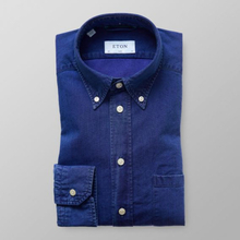 Eton Slim fit Mörkblå Jeansskjorta med button down-krage