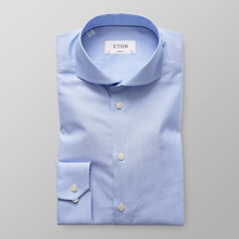 Eton Super Slim fit Blå mikromönstrad skjorta