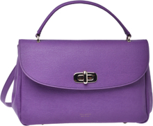 Handbag in purple saffiano leather