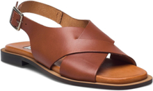 Simple Cross Flat Shoes Summer Shoes Sandals Brun Apair*Betinget Tilbud