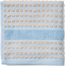 Check Vaskeklud 30X30 Cm Lys Blå/Sand Home Textiles Bathroom Textiles Towels & Bath Towels Face Towels Blue Juna