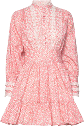 Cotton Slub Mini Dress Dresses Shirt Dresses Rosa By Ti Mo*Betinget Tilbud