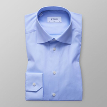 Eton Slim fit Ljusblå poplinskjorta