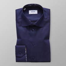 Eton Slim fit Marinblå skjorta med paisleymönstrade detaljer