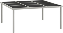 vidaXL Trädgårdsbord 170x170x74,5 cm stål och glas