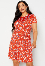 Happy Holly Tova ss dress Red / Floral 40/42