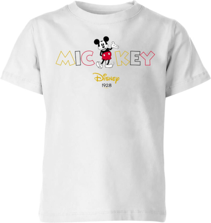 Disney Mickey Mouse Disney Wording Kids' T-Shirt - White - 11-12 Years