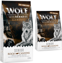 12 kg + 1 kg gratis! Wolf of Wilderness Trockenfutter 13 kg - SENIOR "Rocky Canyons" - Freilandrind
