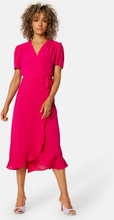 John Zack Short Sleeve Wrap Dress Hot Pink XXL (UK18)