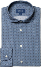 Mønster Eton Skjorter Slimfit Blue Medallion Print Skjorte Skjorte