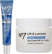 No7 Skincare Essential Duo - Lift & Luminate Serum 30ml, Day Cream 50ml