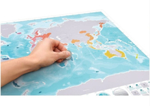 Scratch Map Oceans Verdenskort med skrabefelter.