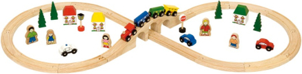 Togsæt model 8-tallet - Pakke med hele 40 dele og en jernbanebro