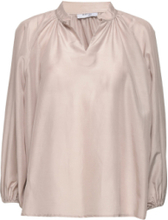 Farrah Cotton Silk Blouse Bluse Langermet Beige Marville Road*Betinget Tilbud