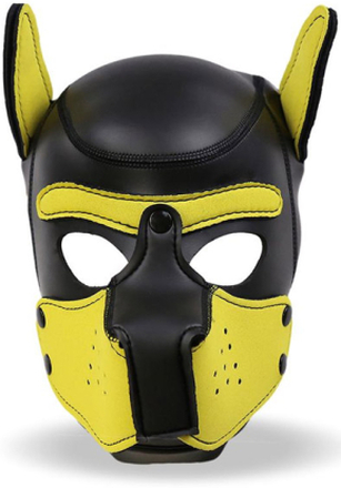 Neoprene Dog Hound Removable Muzzle Black/Yellow BDSM mask
