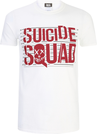 DC Comics Men's Suicide Squad Line Up Logo T-Shirt - White - S