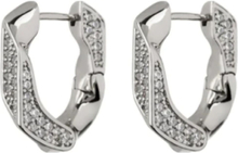 The Pavé Cuban Link Hoops-Silver Accessories Jewellery Earrings Hoops Silver LUV AJ