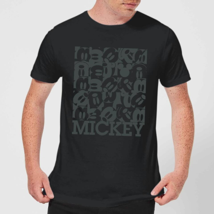 Disney Mickey Mouse Block Grid T-Shirt - Black - XXL