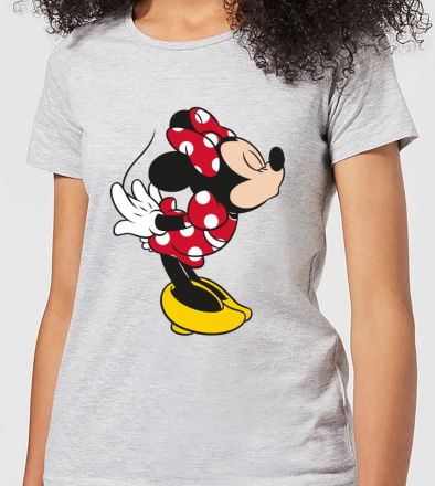 Disney Mickey Mouse Minnie Split Kiss Women's T-Shirt - Grey - S