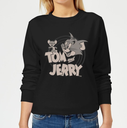 Tom & Jerry Circle Damen Pullover - Schwarz - M
