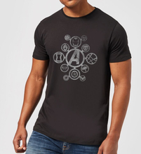 Avengers Distressed Metal Icon Men's T-Shirt - Black - S